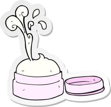 Bir insan tarafından çizilmiş yüz kreminin çıkartması.