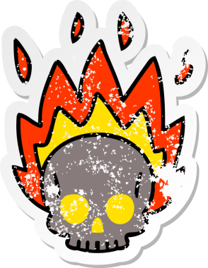 Bir insan tarafından çizilmiş garip bir el karikatürü kafatası.