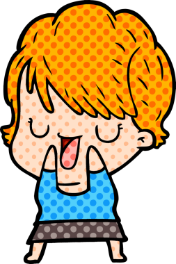 Bir insan tarafından çizilmiş bir karikatür kadın konuşuyor.