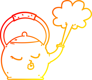 Bir insan tarafından çizilmiş bir karikatürün sıcak gradyan çizimi