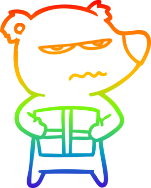 Bir insan tarafından çizilmiş kızgın ayı çizgi filminin çizimi.