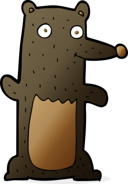 bir insan tarafından çizilmiş kara ayı çizgi filmi