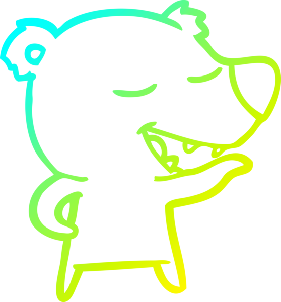 Bir insan tarafından çizilen çizgi film ayısının soğuk gradyan çizgisi.