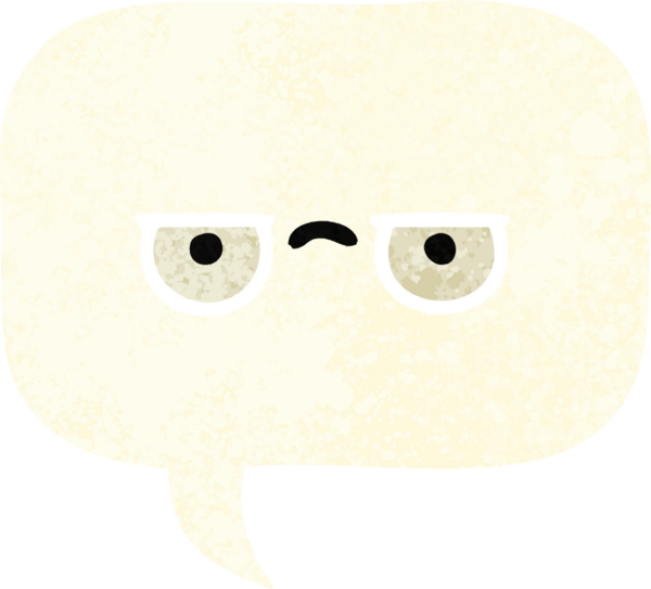 Bir insan tarafından çizilmiş bir konuşma baloncuğunun retro çizim tarzı karikatürü