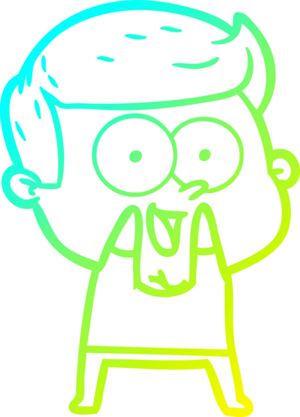 Bir insan tarafından çizilmiş mutlu bir adamın soğuk çizgi çizimi.