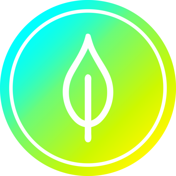 Bir insan tarafından çizilmiş doğal yaprak dairesel simgesi.