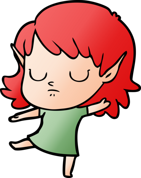 Bir insan tarafından çizilmiş bir elf kızı.