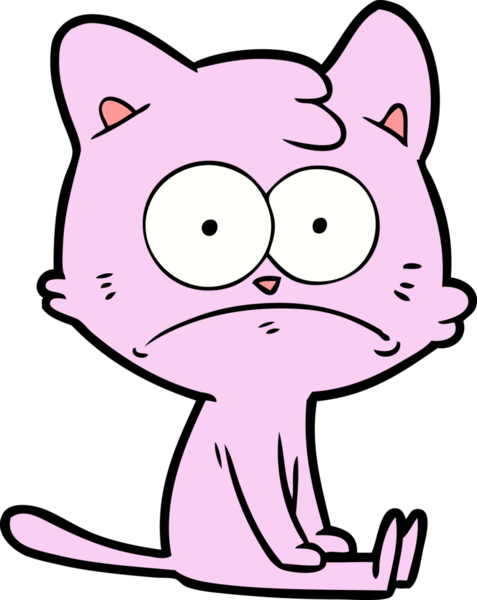 bir insan tarafından çizilmiş sinirli bir kedi.