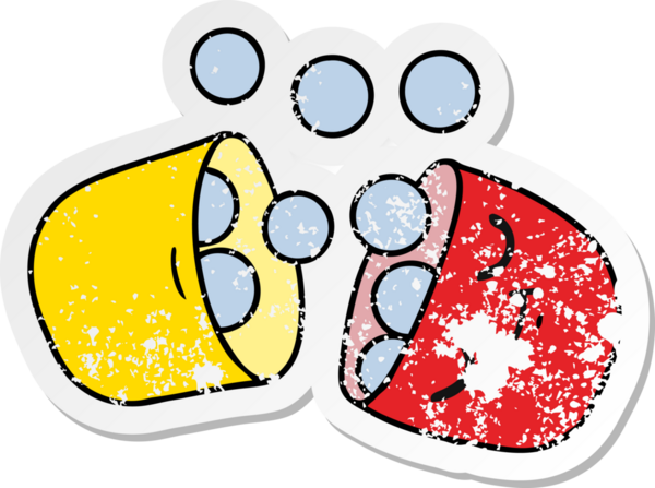 Bir insan tarafından çizilmiş gülümseyen bir hapın sıkıntılı çıkartması.