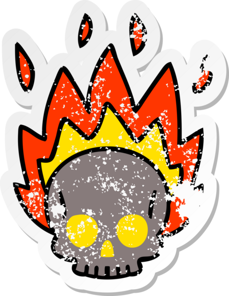 Bir insan tarafından çizilmiş garip bir el karikatürü kafatası.