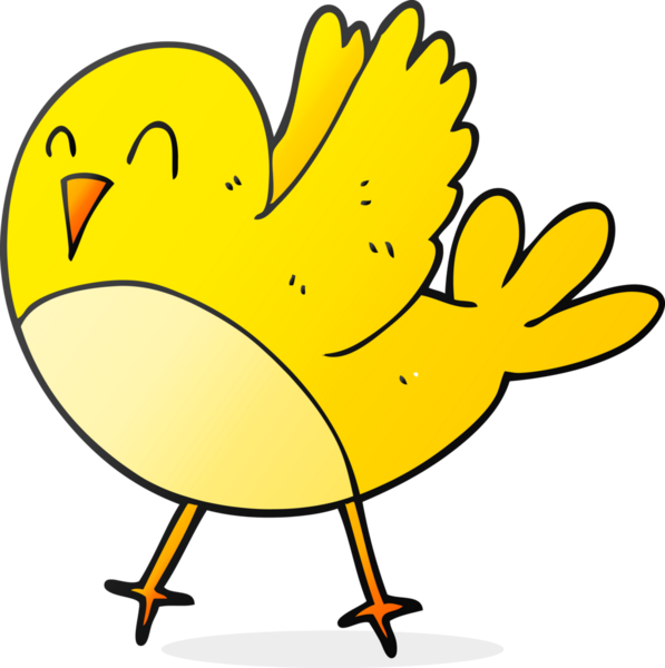 Bir insan tarafından çizilmiş serbest çizgi film kuşu.