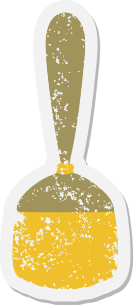 Geleneksel süpürge sopası etiketi bir insan tarafından çizilmiş.