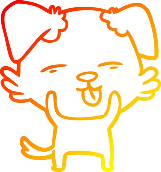 İnsan tarafından çizilmiş bir çizgi film köpeğinin sıcak çizgi çizimi.