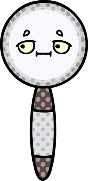 Bir insan tarafından çizilmiş bir büyüteçin çizgi roman tarzı karikatürü