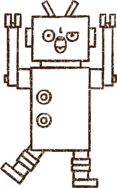 Robot Kömür Bir insan tarafından çizilmiş
