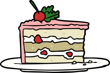 Çizgi film lezzetli tatlı; bir insan tarafından çizilmiş pasta.