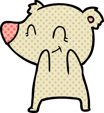 Bir insan tarafından çizilmiş dost canlısı ayı çizgi filmi.