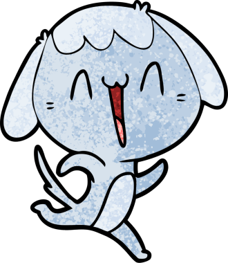 Bir insan tarafından çizilmiş şirin bir çizgi film köpeği.