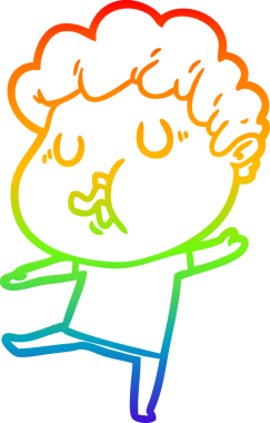 Gökkuşağı gradyan çizimi bir insan tarafından çizilmiş bir çizgi film karakteri.