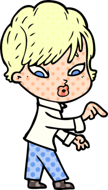 Bir insan tarafından çizilmiş karikatür kadın.