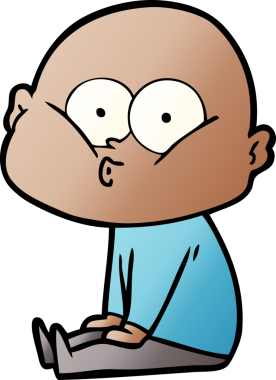 Bir insan tarafından çizilmiş kel bir adam.