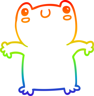 gökkuşağı gradyan çizgi çizimi bir insan tarafından çizilmiş bir kurbağa çizgi