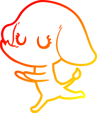 Bir insan tarafından çizilmiş şirin bir fil çizimi.