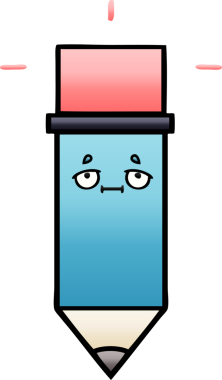 Bir insan tarafından çizilmiş bir kalemin gölgelenmiş karikatürü