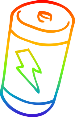 gökkuşağı gradyan çizgi çizimi bir insan tarafından çizilmiş bir karikatür pil