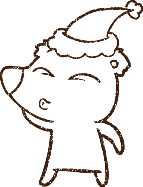 Bir insan tarafından çizilmiş Noel Ayısı Kömürü