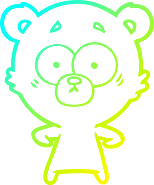 Şaşırmış bir kutup ayısının insan tarafından çizilmiş soğuk gradyan çizgisi.