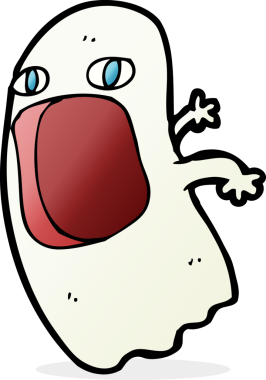 Bir insan tarafından çizilmiş komik çizgi film hayaleti.