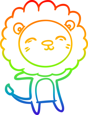 gökkuşağı gradyan çizgi çizimi bir insan tarafından çizilmiş bir aslan