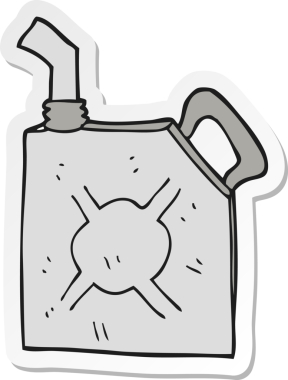 Çizgi film yakıtı etiketi bir insan tarafından çizilebilir.