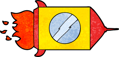 bir insan tarafından çizilmiş uzay roketi