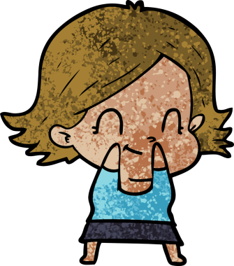 Bir insan tarafından çizilmiş karikatür dostu kız.