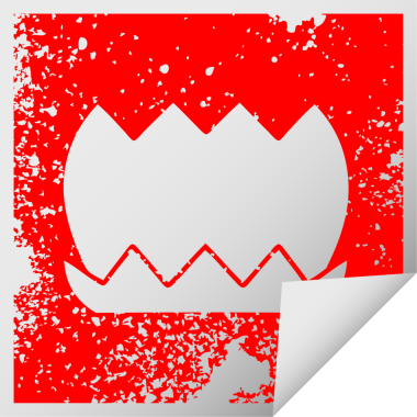 Bir insan tarafından çizilmiş bir çiçeğin kare soyulmuş çıkartması.