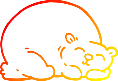 Mutlu kutup ayısı bir insan tarafından çizilmiş sıcak çizgi çizimi.