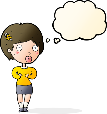 Bir insan tarafından çizilmiş düşünce balonlu bir karikatür.