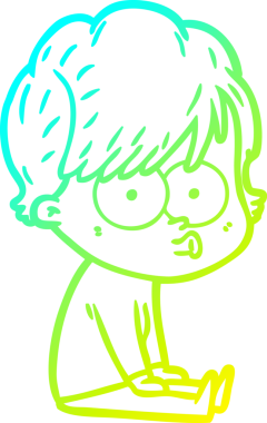 Bir insan tarafından çizilmiş bir karikatür kadın çizimi.