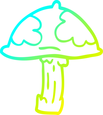 Bir insan tarafından çizilen zehirli zehirli mantar çizgi çizimi.