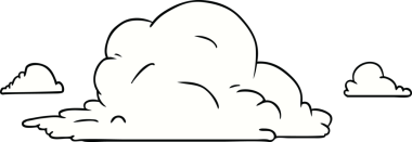 Bir insan tarafından çizilmiş beyaz büyük bulutların karalamaları.