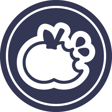 Bir insan tarafından çizilmiş ısırılmış elma dairesi simgesi