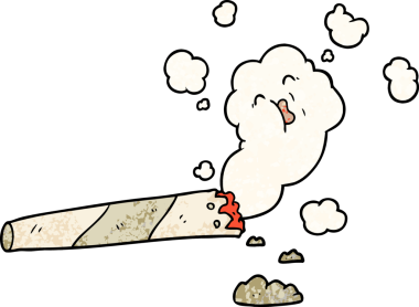 Bir insan tarafından çizilmiş sigara içen çizgi film