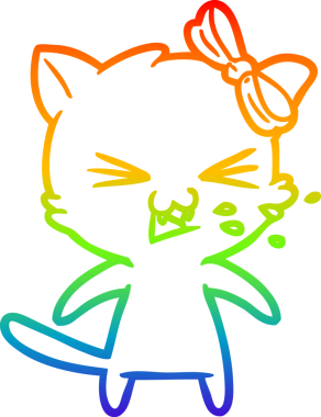 gökkuşağı gradyanı çizimi bir insan tarafından çizilmiş çizgi film kedisi