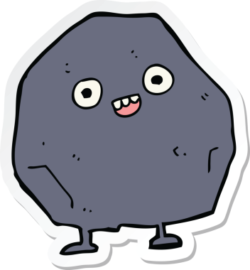 Bir insan tarafından çizilmiş karikatür taşının çıkartması.