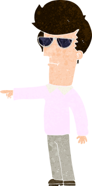 Bir insan tarafından çizilmiş gözlüklü bir çizgi film adamı.