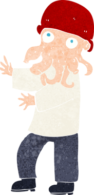 Bir insan tarafından çizilmiş canavar adam.