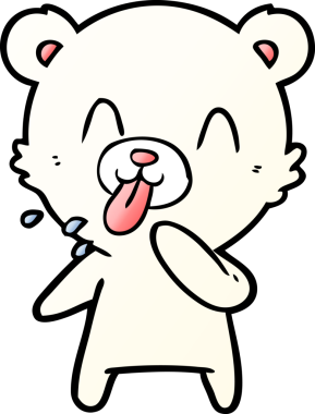 kaba karikatür kutup ayısının insan tarafından çizilmiş dili.