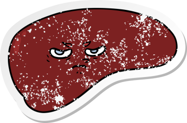 Bir insan tarafından çizilmiş karaciğerin sıkıntılı çıkartması.